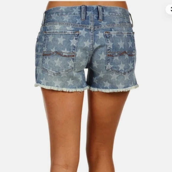Lucky Brand Fringed Hem Lazer Stars Riley Cut-off Short Size - Picture 3 of 7